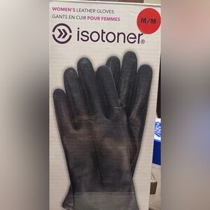 Isotoner Women's Dark Leather Gloves